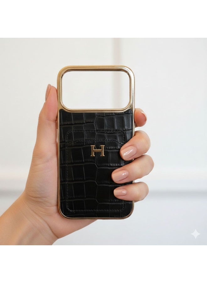 iPhone 17 Pro Max Midnight Croc Executive Suite Card Case